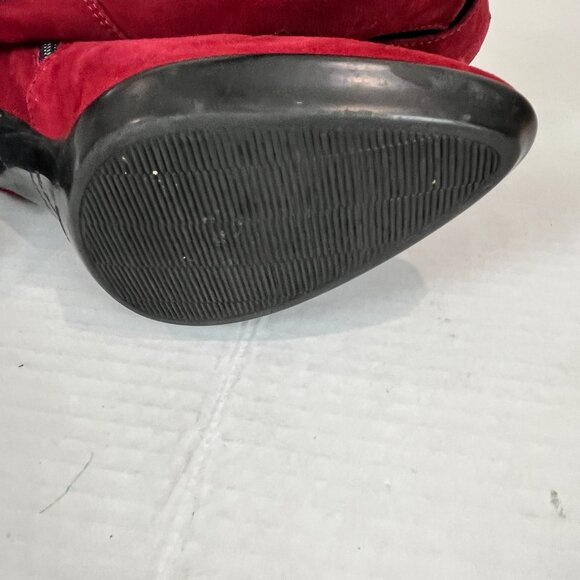 Women's Aquatalia Red Suede Heeled Bootie, Size 38.5 EU - Picture 7 of 15